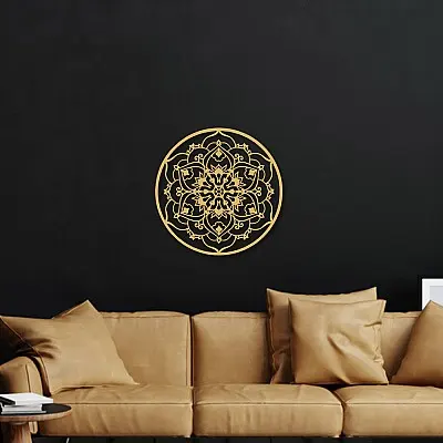 Mandala Duvar Oda Ev Aksesuarı Metal Tablo 50x50 cm