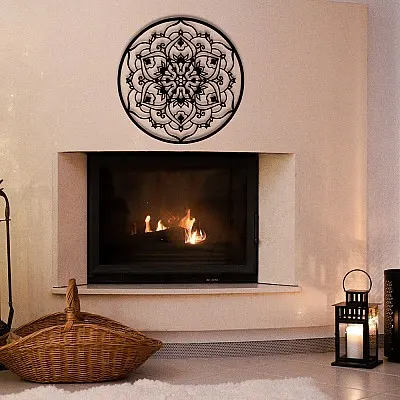 Mandala Duvar Oda Ev Aksesuarı Metal Tablo 50x50 cm