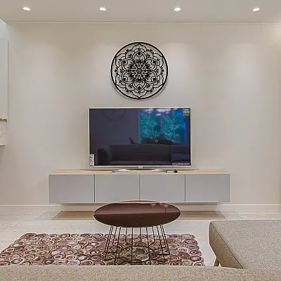 Mandala Duvar Oda Ev Aksesuarı Metal Tablo 50x50 cm