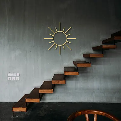 Minimal Güneş Duvar Oda Ev Aksesuarı Metal Tablo Minimal Güneş Duvar Oda Ev Aksesuarı Metal Tablo