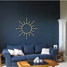 Minimal Güneş Duvar Oda Ev Aksesuarı Metal Tablo 