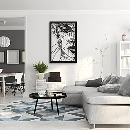 Minimalist Kadın Portre Duvar Oda Ev Aksesuarı Metal Tablo