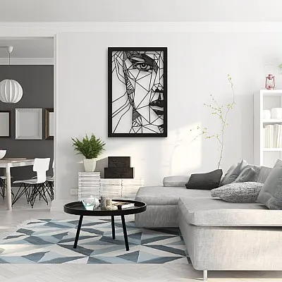 Minimalist Kadın Portre Duvar Oda Ev Aksesuarı Metal Tablo