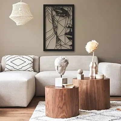 Minimalist Kadın Portre Duvar Oda Ev Aksesuarı Metal Tablo