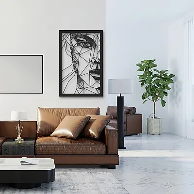 Minimalist Kadın Portre Duvar Oda Ev Aksesuarı Metal Tablo