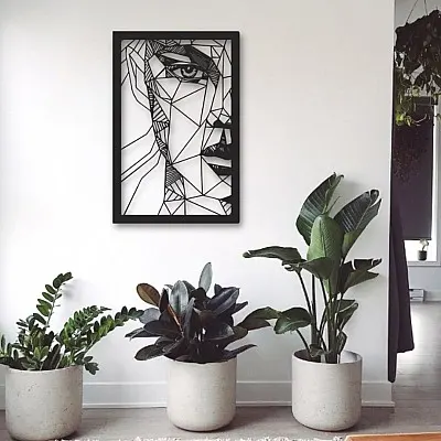 Minimalist Kadın Portre Duvar Oda Ev Aksesuarı Metal Tablo