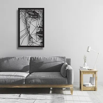 Minimalist Kadın Portre Duvar Oda Ev Aksesuarı Metal Tablo