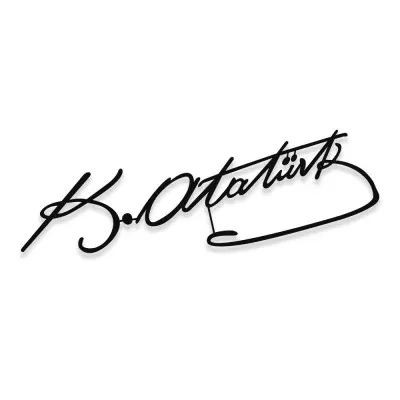 NEW JARGON Mustafa Kemal Atatürk İmzası Metal Duvar Aksesuarı Tablo 50x20 cm NEW JARGON Mustafa Kemal Atatürk İmzası Metal Duvar Aksesuarı Tablo 50x20 cm