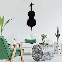 Müzik ve Kontürbass Tasarım Metal Tablosu 65x20cm