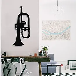Müzik ve Noltalji Saksafon Tasarım Metal Tablosu 65x28cm