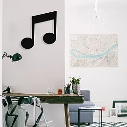 Müzik ve Nota Metal Tasarım Tablosu 50x45cm