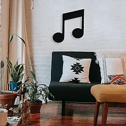 Müzik ve Nota Metal Tasarım Tablosu 50x45cm