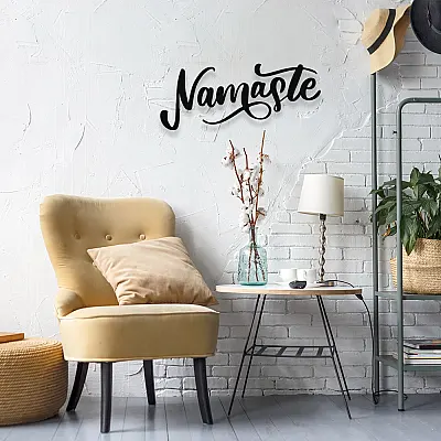 NEW JARGON Nameste Yazısı Kaligrafi Tarzı Metal Dekoratif İç Mekan İçin Metal Tablo 50x20 cm