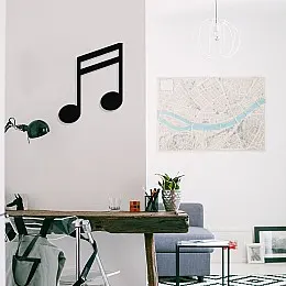 Nota ve Jazz Music Tasarım Metal Tablosu 50x40cm