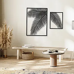 Palmiye Yaprakları Duvar Oda Ev Aksesuarı Metal Tablo 