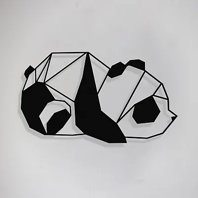 Sevimli Panda Duvar Oda Ev Aksesuarı Metal Tablo 50x30cm