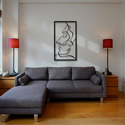 Soyut Kadın Erkek Silueti Duvar Oda Ev Aksesuarı Metal Tablo 