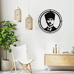 NEW JARGON Mustfa Kemal Atatürk Potresi Metal Duvar Aksesuarı Tablo 50x50 cm
