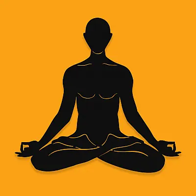 NEW JARGON  Yoga Yapan Erkek Figürü Duvar Oda Ev Aksesuarı Metal Dekoratif İç Mekan İçin Metal Tablo 50x50 cm