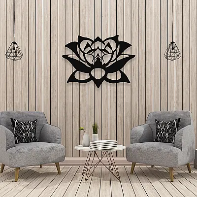 NEW JARGON Yoga Zen Süsleme Motifi Lotus Çiceği Duvar Oda Aksesuarı Metal Dekoratif İç Mekan İçin Metal Tablo 50x50 cm
