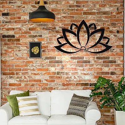 NEW JARGON Zarif Minimal Zen Lotus Çiçeği Metal Dekoratif Mekan İçin Metal Tablo 50x30 cm NEW JARGON Zarif Minimal Zen Lotus Çiçeği Metal Dekoratif Mekan İçin Metal Tablo 50x30 cm