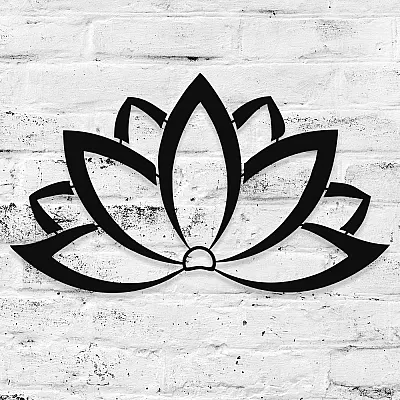 NEW JARGON Zarif Minimal Zen Lotus Çiçeği Metal Dekoratif Mekan İçin Metal Tablo 50x30 cm NEW JARGON Zarif Minimal Zen Lotus Çiçeği Metal Dekoratif Mekan İçin Metal Tablo 50x30 cm