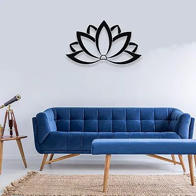 NEW JARGON Zarif Minimal Zen Lotus Çiçeği Metal Dekoratif Mekan İçin Metal Tablo 50x30 cm NEW JARGON Zarif Minimal Zen Lotus Çiçeği Metal Dekoratif Mekan İçin Metal Tablo 50x30 cm