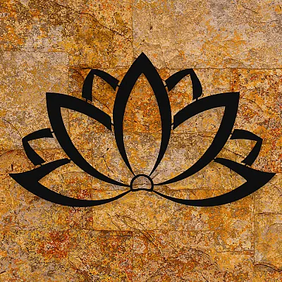 NEW JARGON Zarif Minimal Zen Lotus Çiçeği Metal Dekoratif Mekan İçin Metal Tablo 50x30 cm NEW JARGON Zarif Minimal Zen Lotus Çiçeği Metal Dekoratif Mekan İçin Metal Tablo 50x30 cm
