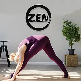 NEW JARGON Zen Yazısı ve İşareti Yoga Figürü Simgesi Metal Dekoratif İç Mekan İçin Metal Tablo  50x50 cm