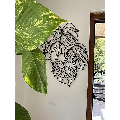 Deve Tabanı (Monstera) Büyük Yapraklı Metal Duvar Tablosu | Modern Ev ve Oda Aksesuarı