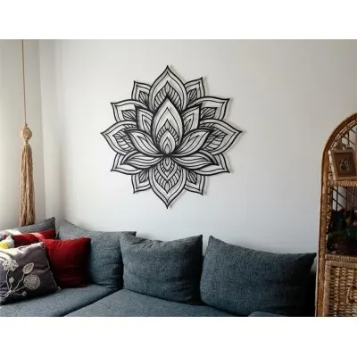 Modern Lotus Çiçeği Metal Duvar Dekoru