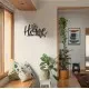 "Home"  Metal Duvar Sanatı, Çiçek Desenli Tasarım, Modern Minimalist Ev Dekoru, Siyah Metal Kelime Tabelası, Rustik Çiftlik Evi Duvar Sanatı, Ev Sahipleri İçin Hediye