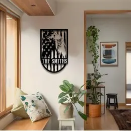 Kişiye Özel Kartal ve ABD Bayrağı Metal Tablo – Amerikan Bayraklı Duvar Dekoru, 4 Temmuz Hediyesi, Vatansever & Gazilere Özel İsimli Tabela