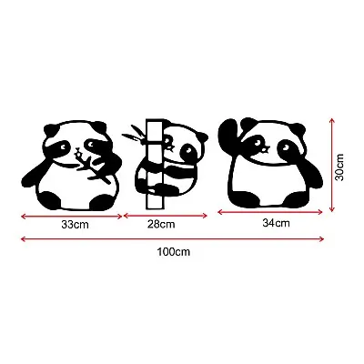 3 Parça Panda Metal Tablo Duvar Oda Ev Aksesuarı