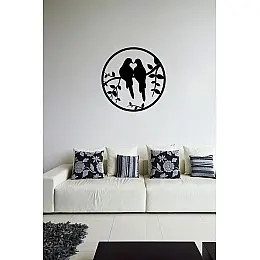 Daldaki Kuşlar Metal Tablo Duvar Oda Ev Aksesuarı