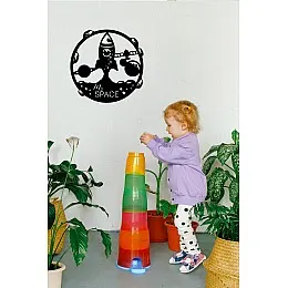 My Space Rocket Metal Tablo Duvar Oda Ev Aksesuarı