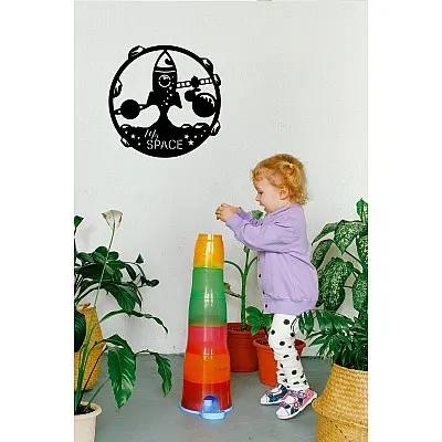 My Space Rocket Metal Tablo Duvar Oda Ev Aksesuarı