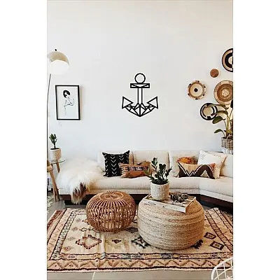 Origami Çapa Metal Tablo Duvar Oda Ev Aksesuarı