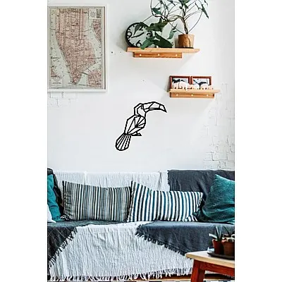 Origami Toucan Metal Tablo Duvar Oda Ev Aksesuarı