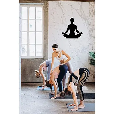 Oturan Adam Yoga Pozisyonu Metal Tablo Duvar Oda Ev Aksesuarı