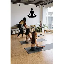 Oturan Adam Yoga Pozisyonu Metal Tablo Duvar Oda Ev Aksesuarı