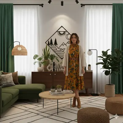 Mid-Century Modern Metal Tablo Duvar Oda Ev Aksesuarı