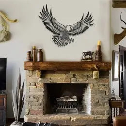 Kanatlarını Açmış Kartal Metal Duvar Tablosu