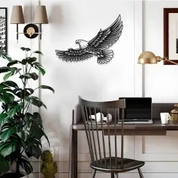 Uçan Kartal Metal Duvar Tablosu – Modern Kartal Duvar Dekoru