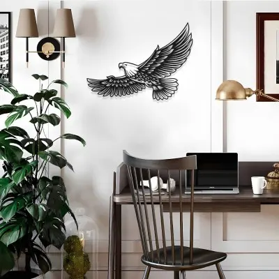 Uçan Kartal Metal Duvar Tablosu – Modern Kartal Duvar Dekoru