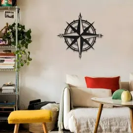 Denizci Pusulası Metal Duvar Dekoru