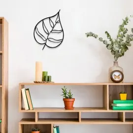 Minimal Yaprak Metal Duvar Tablosu – Modern Yaprak Dekoru