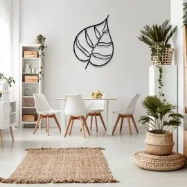 Minimal Yaprak Metal Duvar Tablosu – Modern Yaprak Dekoru