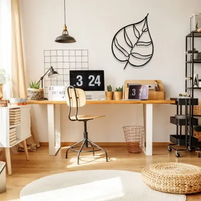 Minimal Yaprak Metal Duvar Tablosu – Modern Yaprak Dekoru