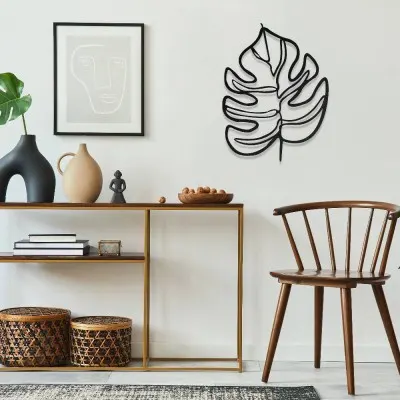 Monstera Yaprak Metal Duvar Tablosu – Tropikal Yaprak Dekoru